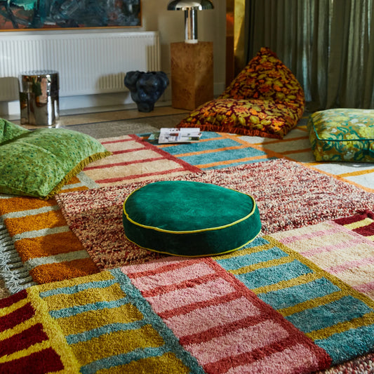 Etienne Velvet Floor Cushion // Forest
