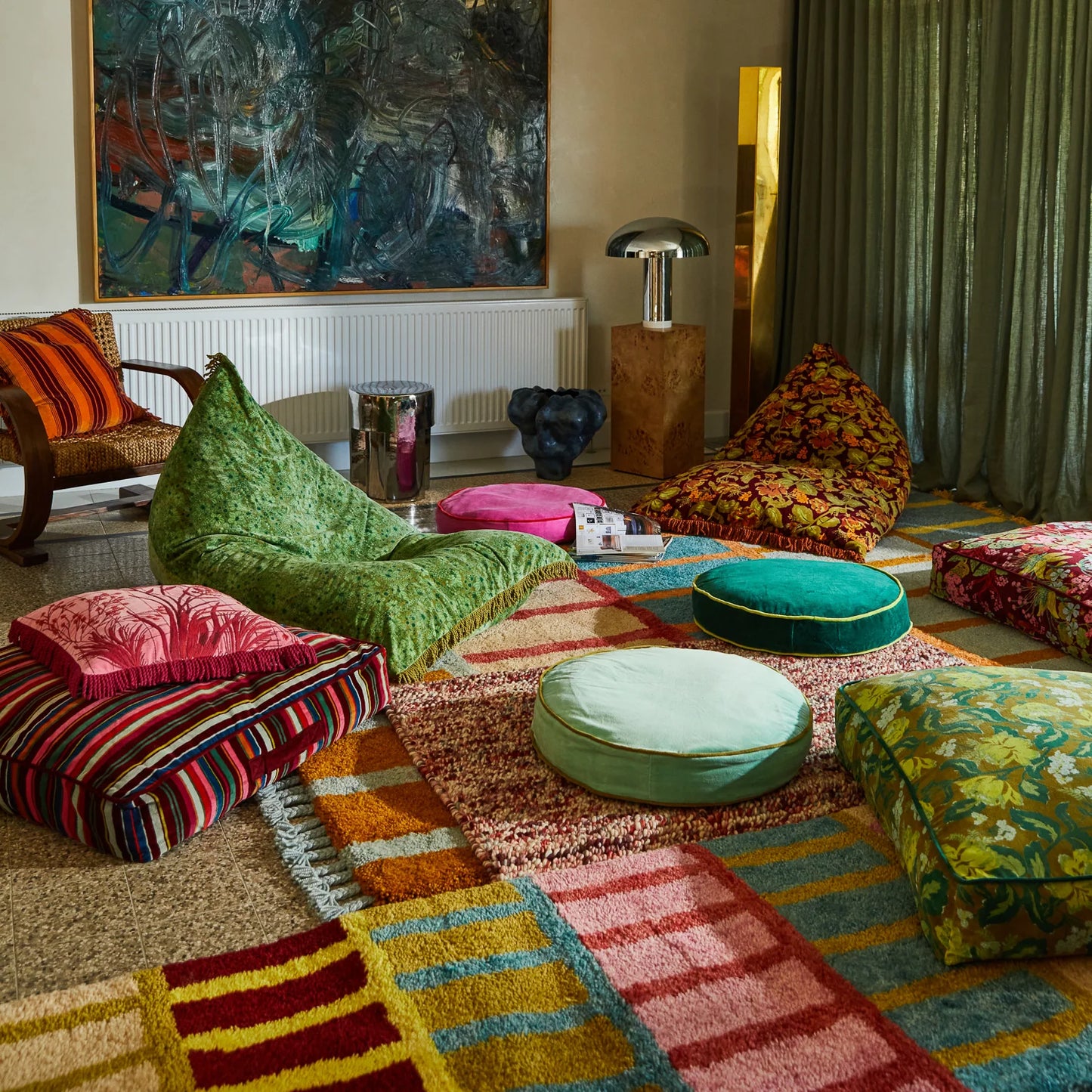 Etienne Velvet Floor Cushion // Jade