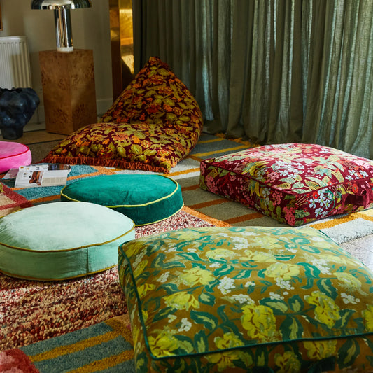 Etienne Velvet Floor Cushion // Jade