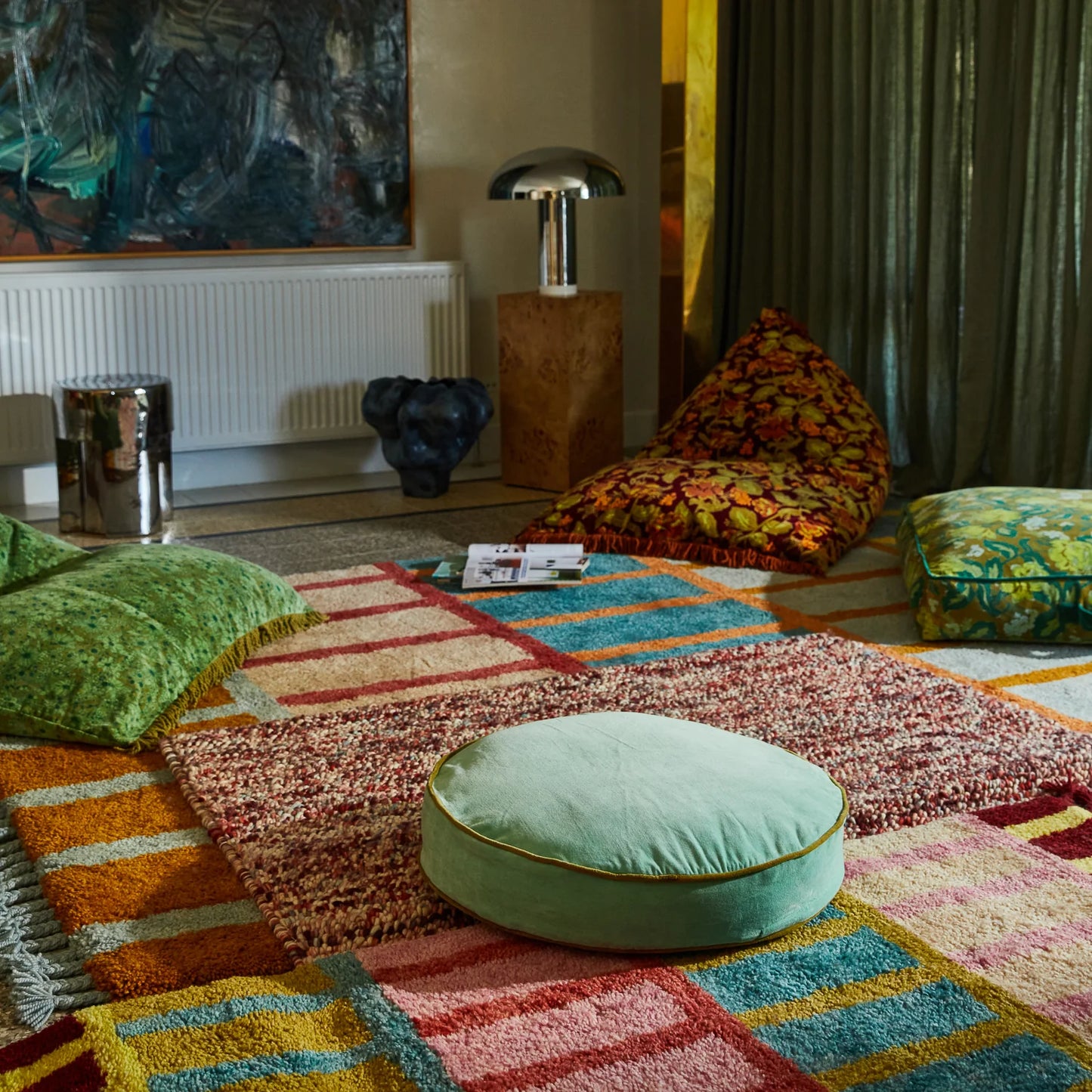 Etienne Velvet Floor Cushion // Jade