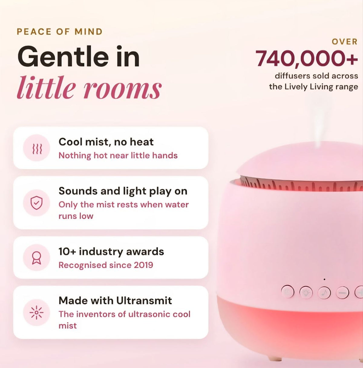 Lively Living // Aroma-Snooze 7 in 1 Sleep Aid Humidifier // Wood