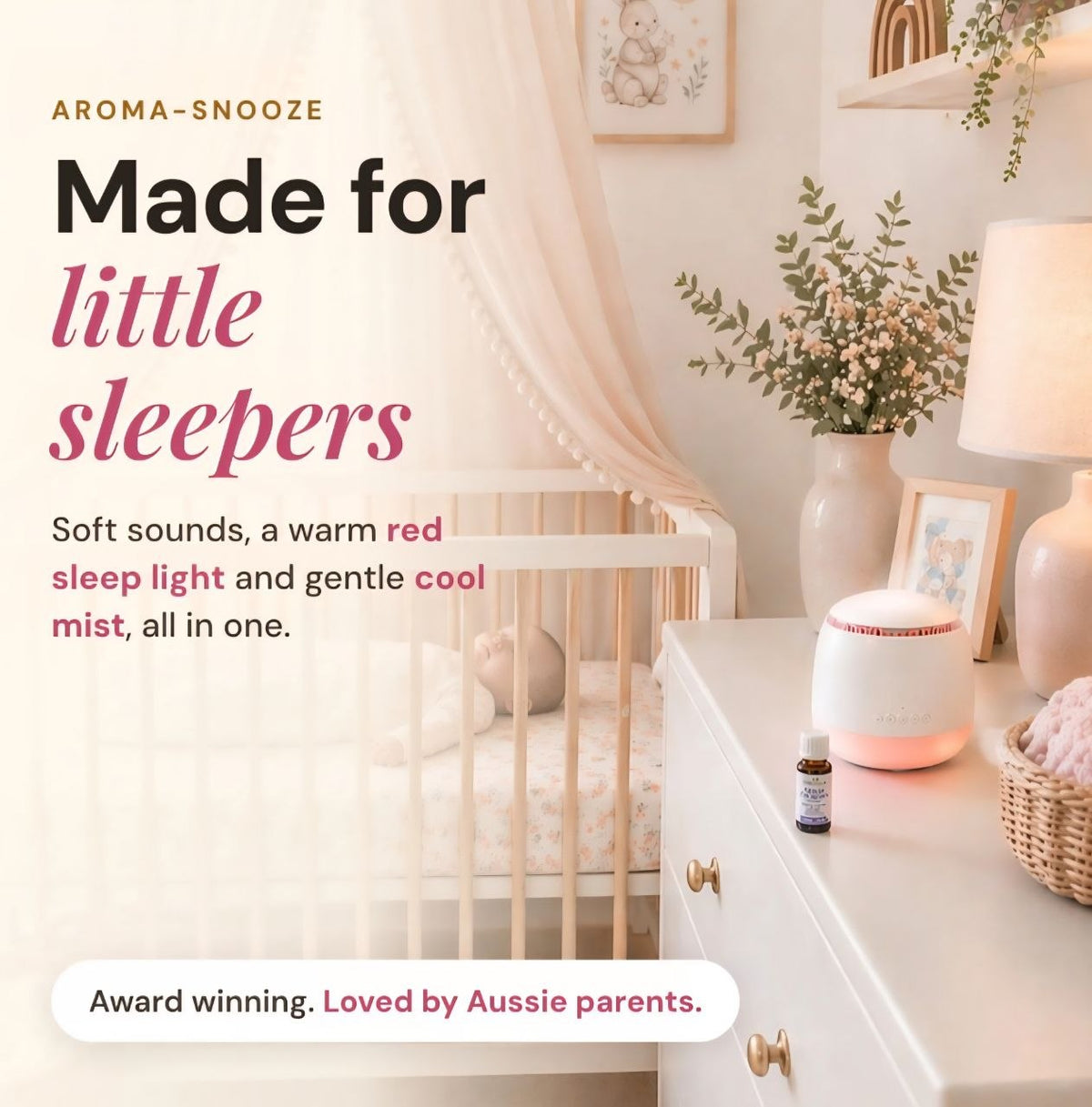 Lively Living // Aroma-Snooze 7 in 1 Sleep Aid Humidifier // Wood