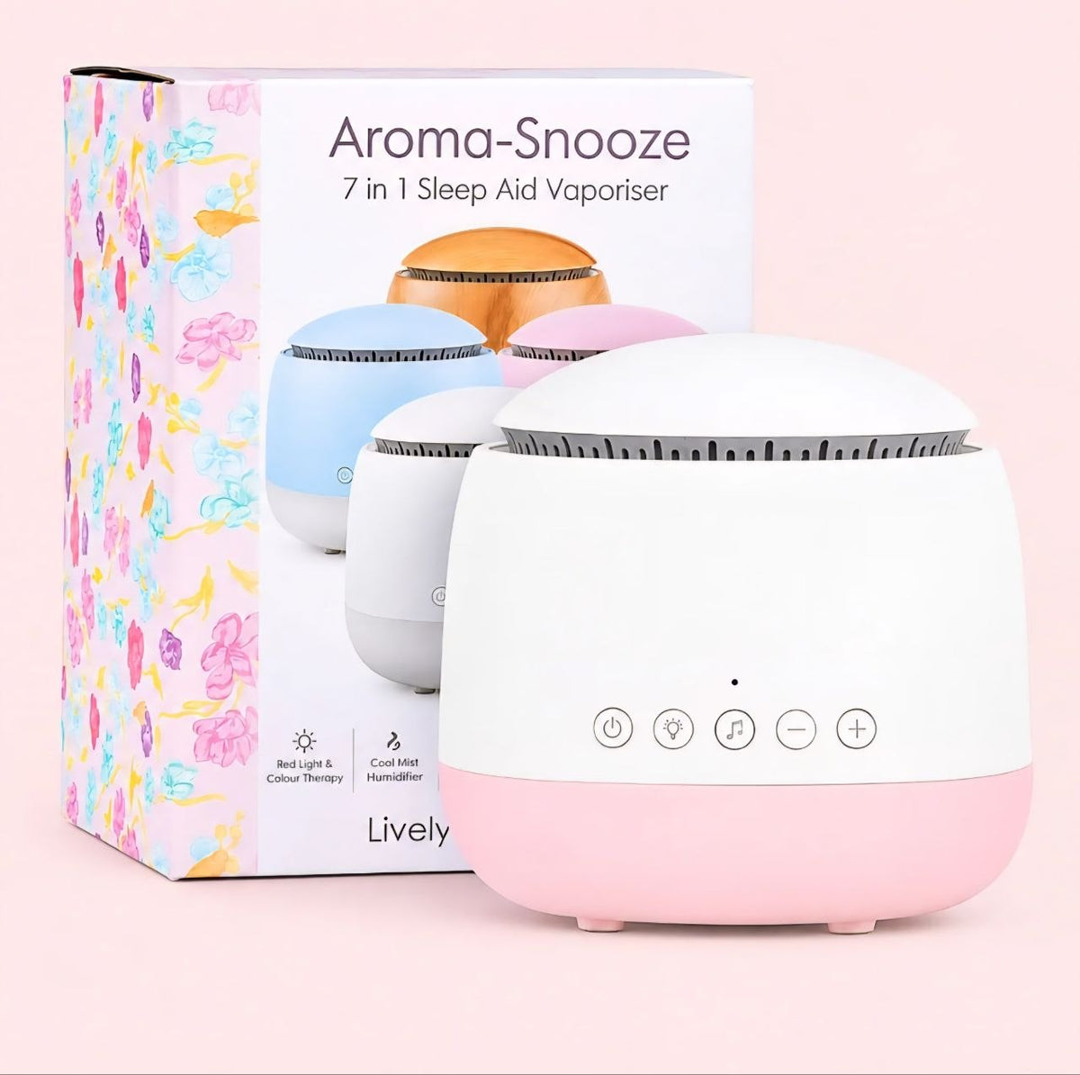 Lively Living // Aroma-Snooze 7 in 1 Sleep Aid Humidifier // Wood