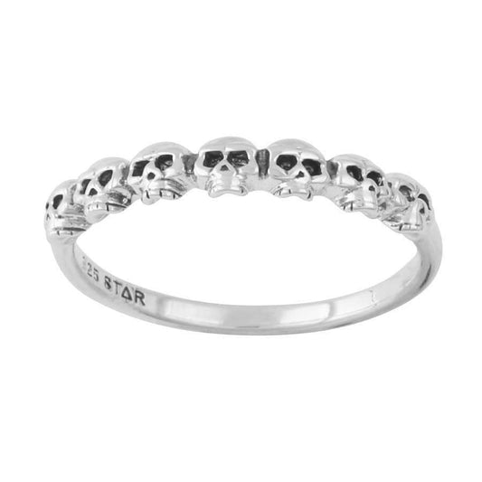 Midsumme Ring Seven Skulls Stacker Ring