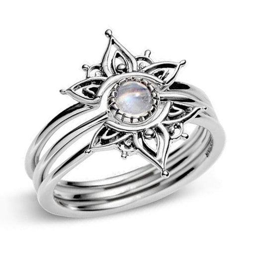 Wanderlust Moonstone Ring Set