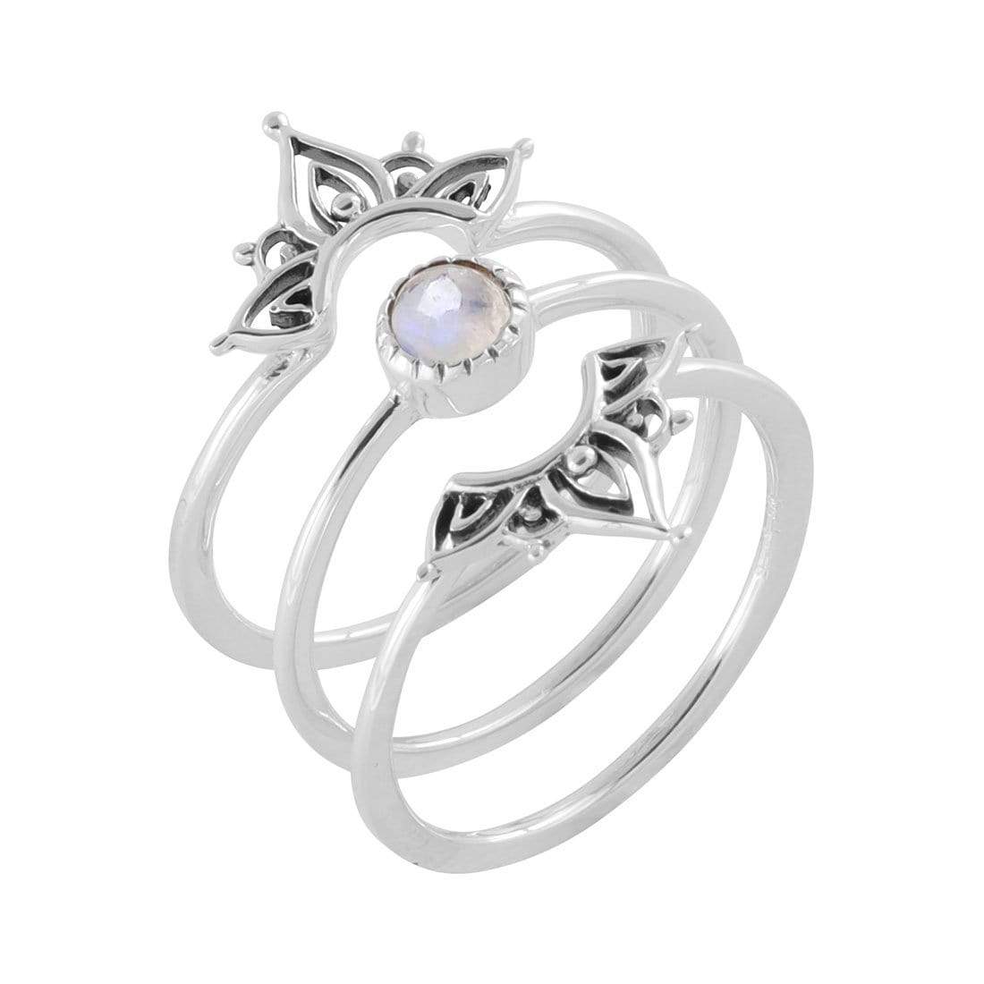 Midsummer Star Ring Wanderlust Moonstone Ring Set