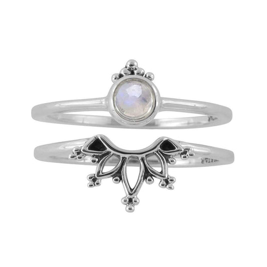 Midsummer Star Ring Wonderland Moonstone Ring Set