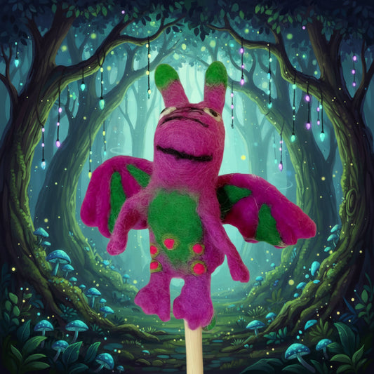 Felt // Finger Puppet // Dragon // Purple