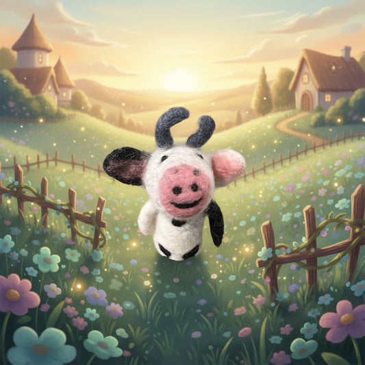 Felt // Finger Puppet // Moo Cow