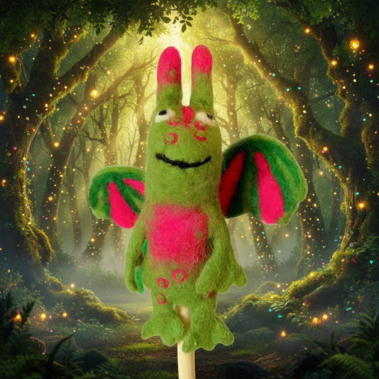 Felt // Finger Puppet // Dragon // Green