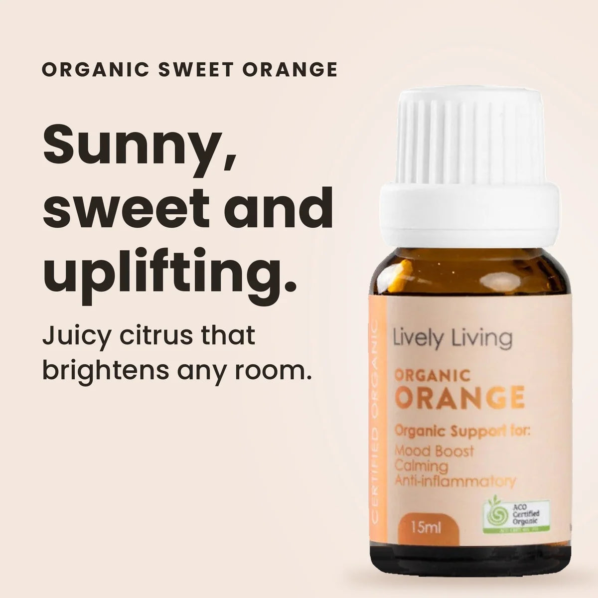 Lively Living // Sweet Orange ACO Certified Organic Essential Oil // 15ml