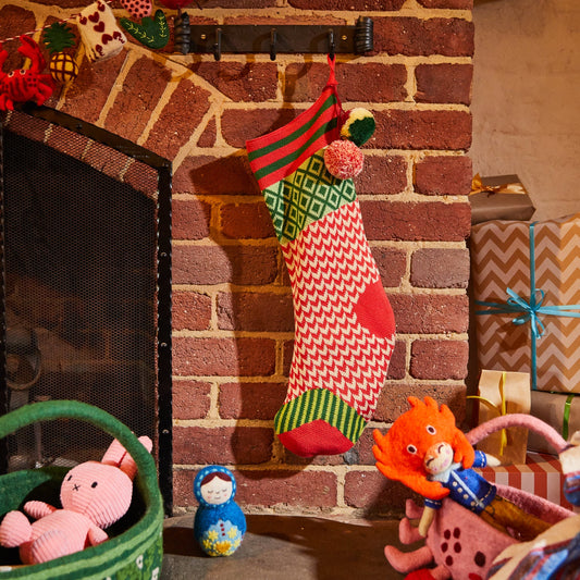 Palmina Knitted Stocking // Crimson