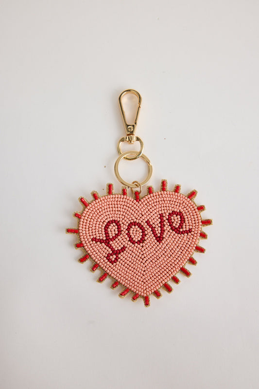 Love Heart Keyring // Pink