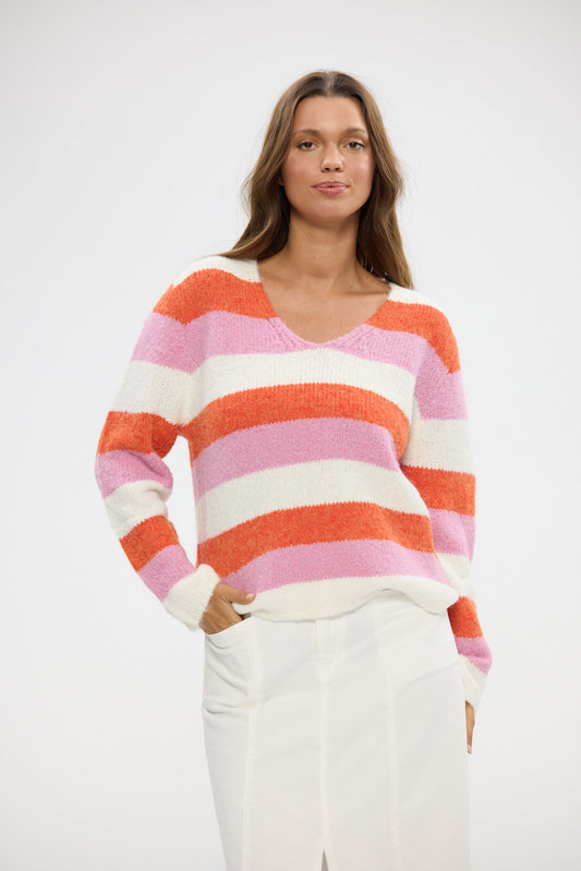Chiara Stripe Knit // Pink Multi Stripe
