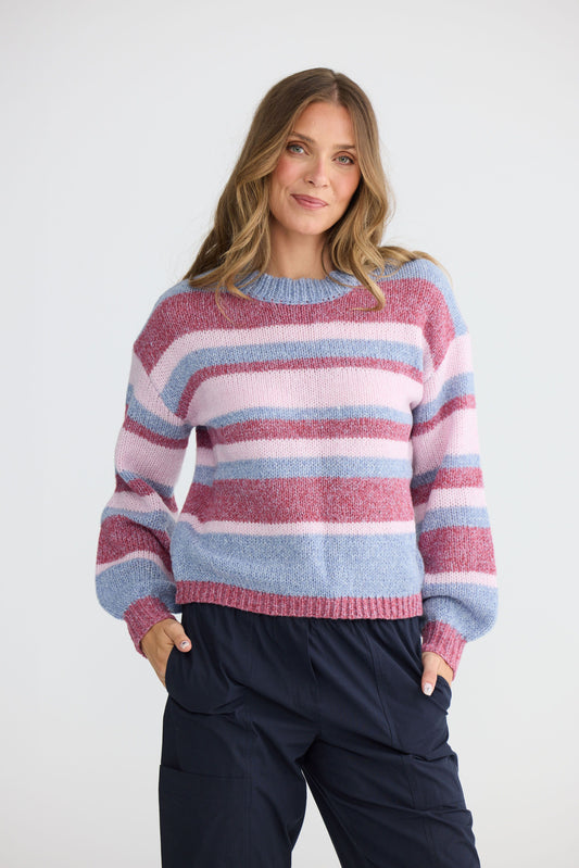 Tarn Knit // Red Multi Stripe