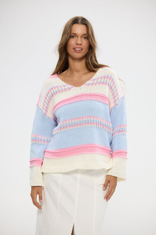 Alore Knit // Blue Multi Stripe