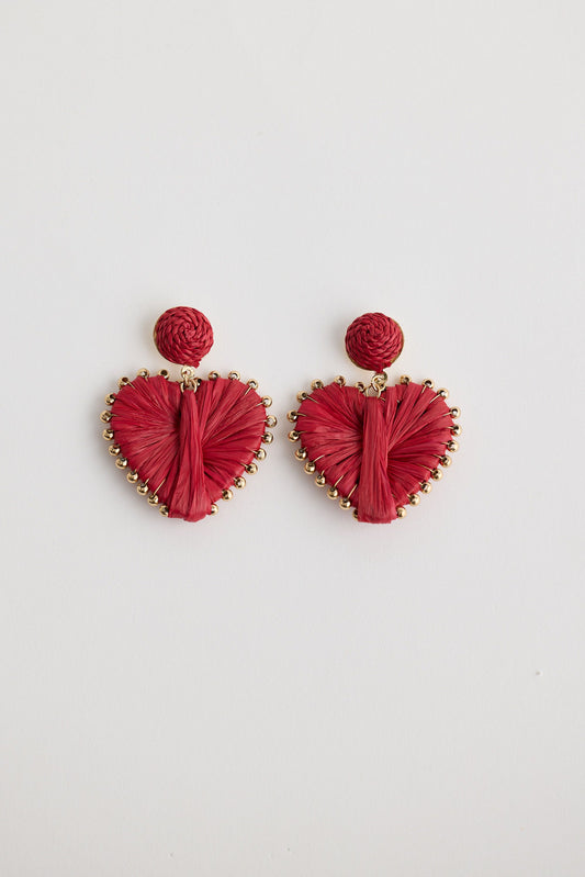 Royal Heart Earrings // Red
