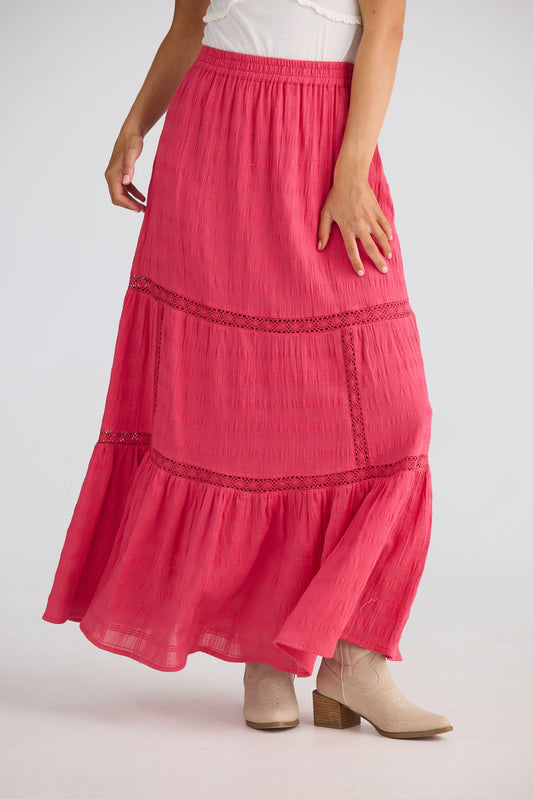 Aurora Midi Skirt // Raspberry