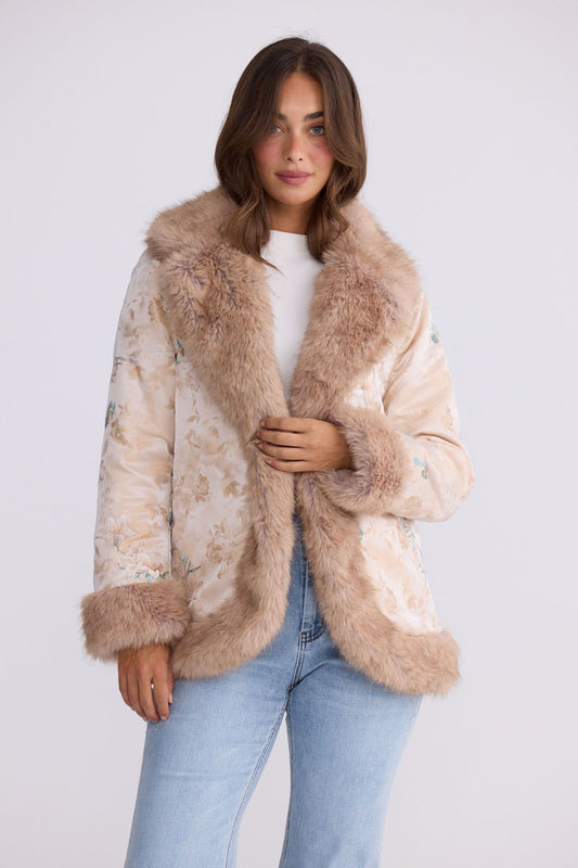 Gisele Fur Coat // Antique Floral