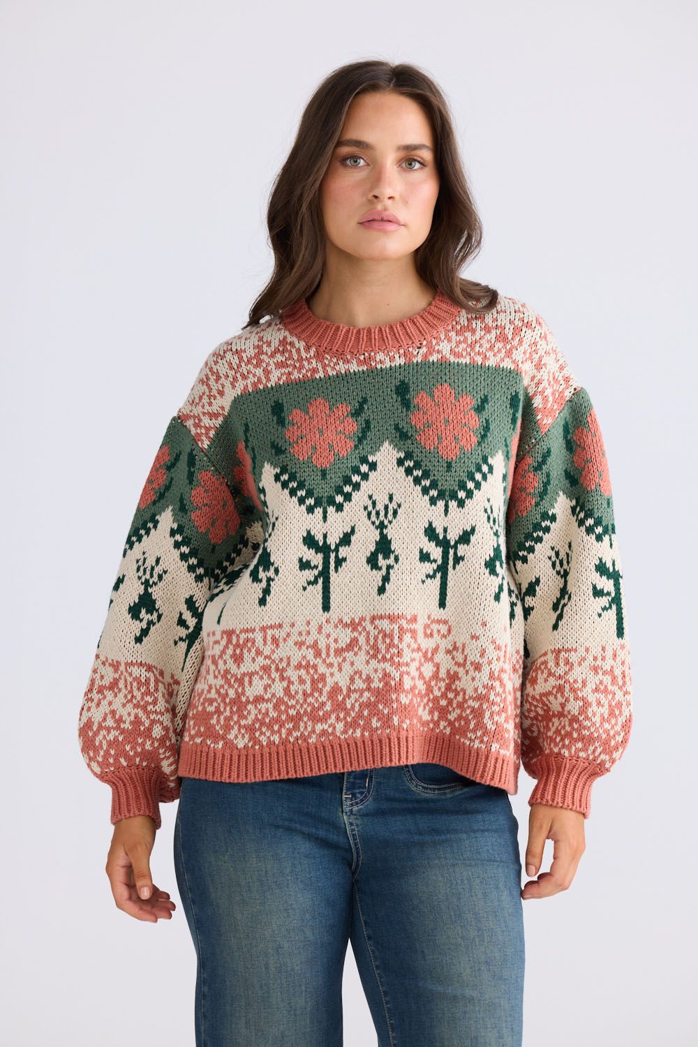 Cottage Knit // Terracotta W Green