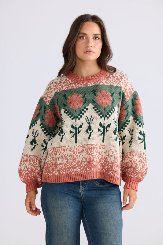Cottage Knit // Terracotta W Green