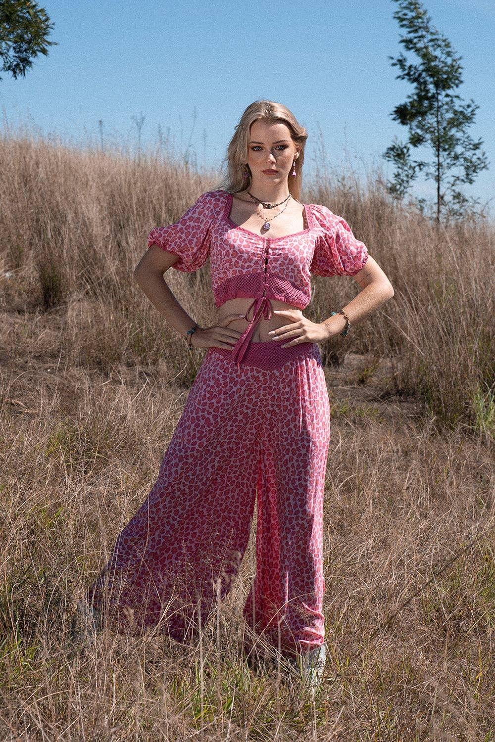 Clover Crop Top - Magenta