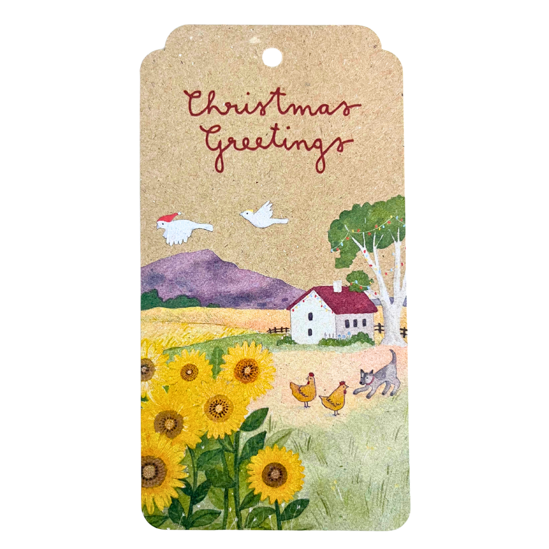 Christmas Sunflower Gift Tag
