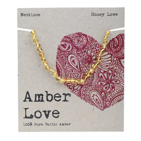 Amber Love Children's Necklace // 100% Baltic Amber // Honey