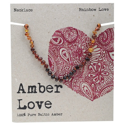 Amber Love Children's Necklace // 100% Baltic Amber // Rainbow