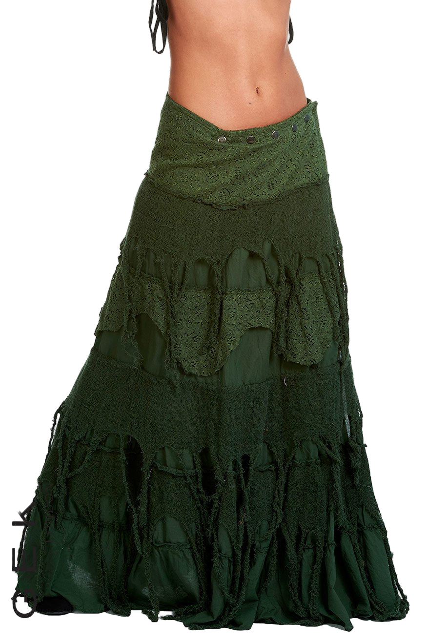 bellatrix // long wrap tiered skirt