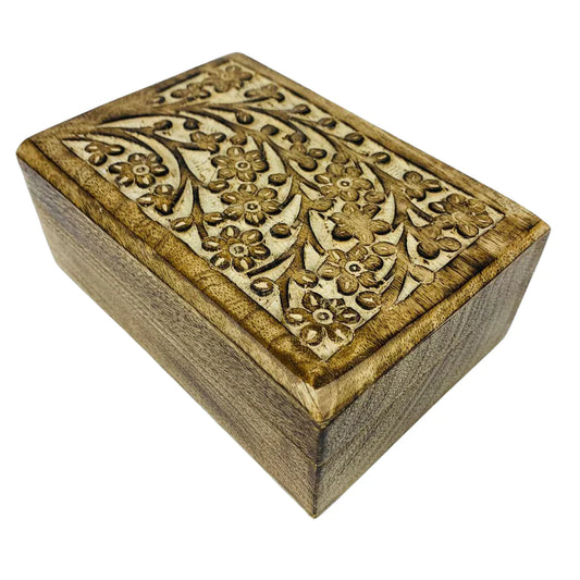 Trinket Box // Carved Wooden Daisy