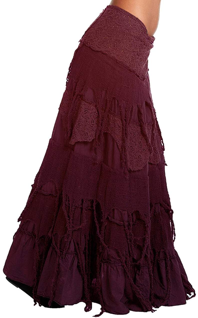 bellatrix // long wrap tiered skirt
