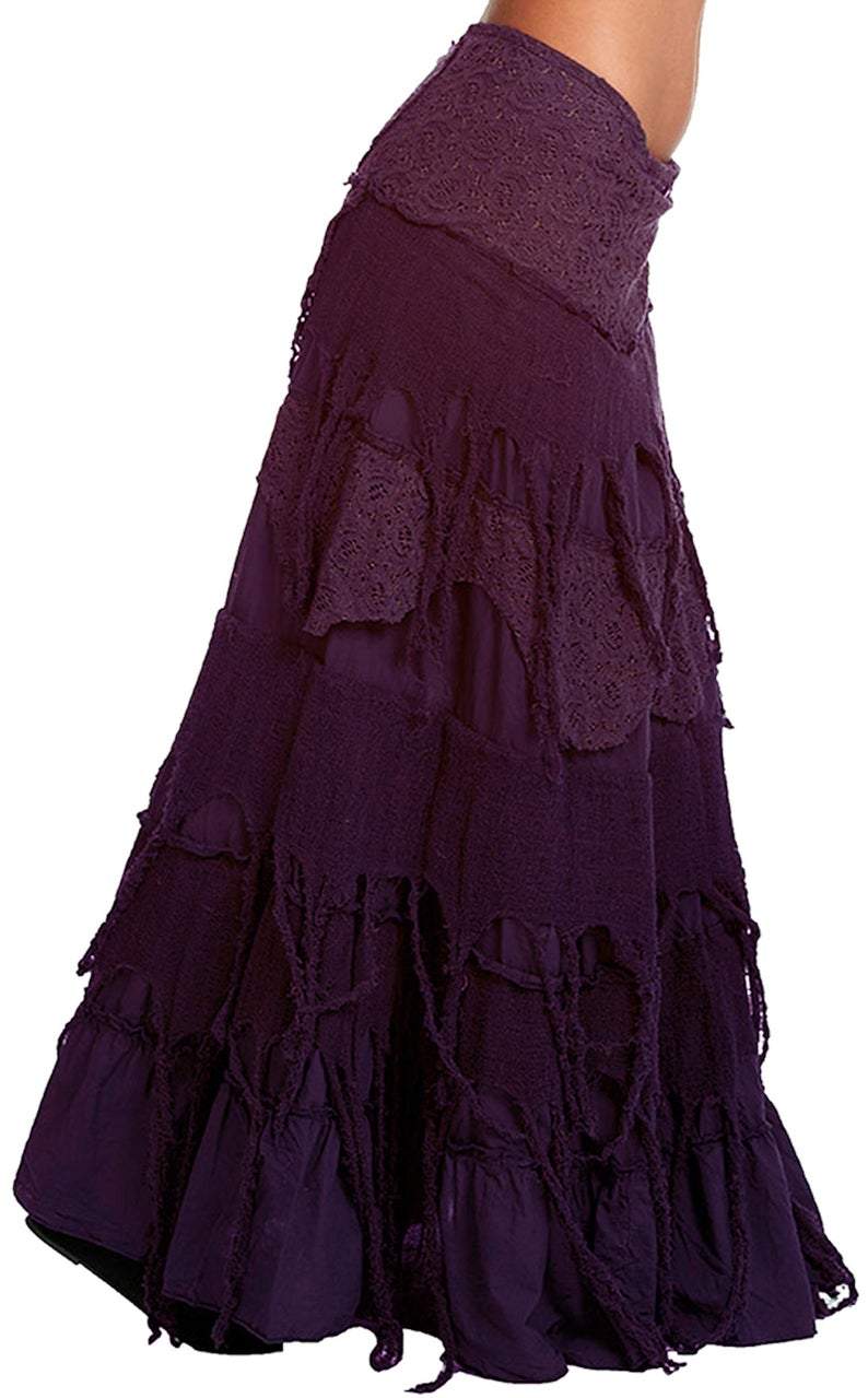 bellatrix // long wrap tiered skirt
