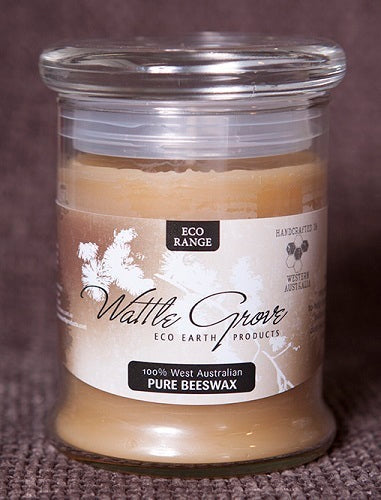 Wattle Grove Beeswax Candle // Glass Container Medium