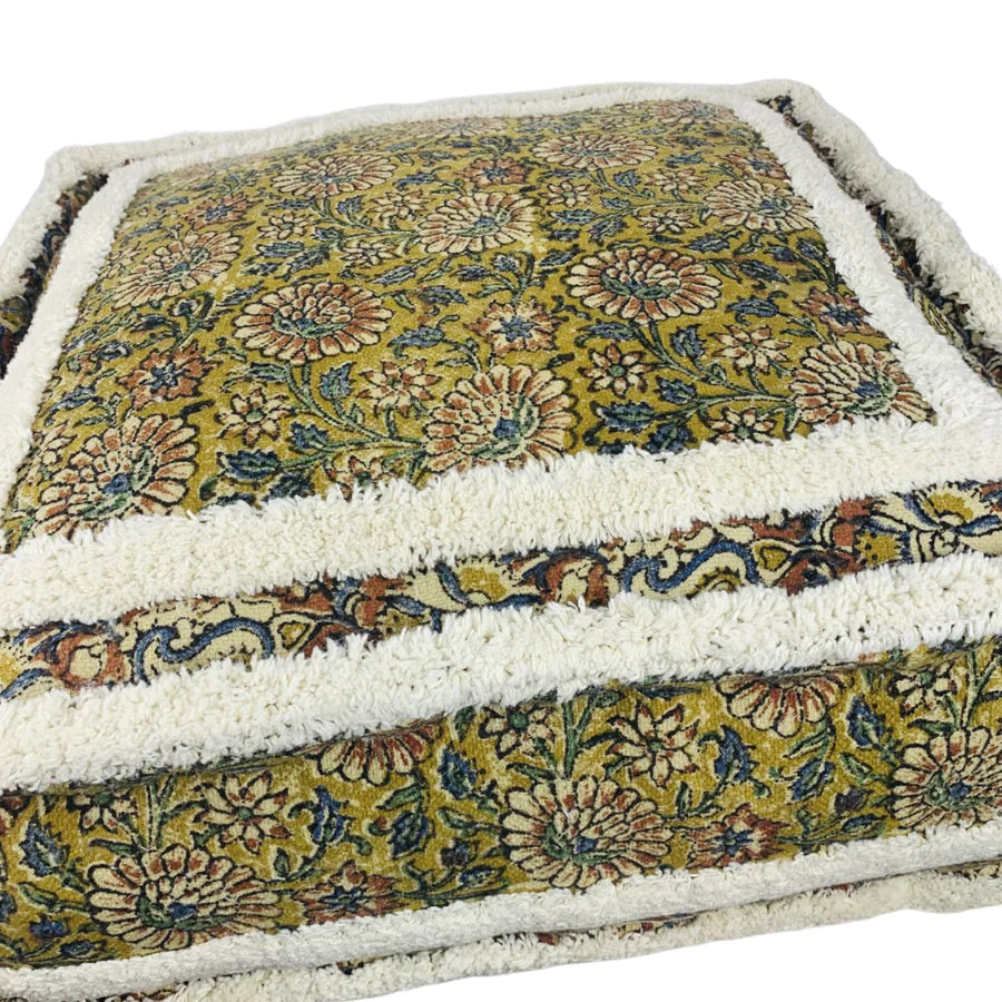 Floor Cushion // Foot Rest Square Bagru Print