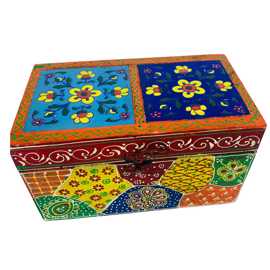 Trinket Box // Large Hand Painted Tiled Top