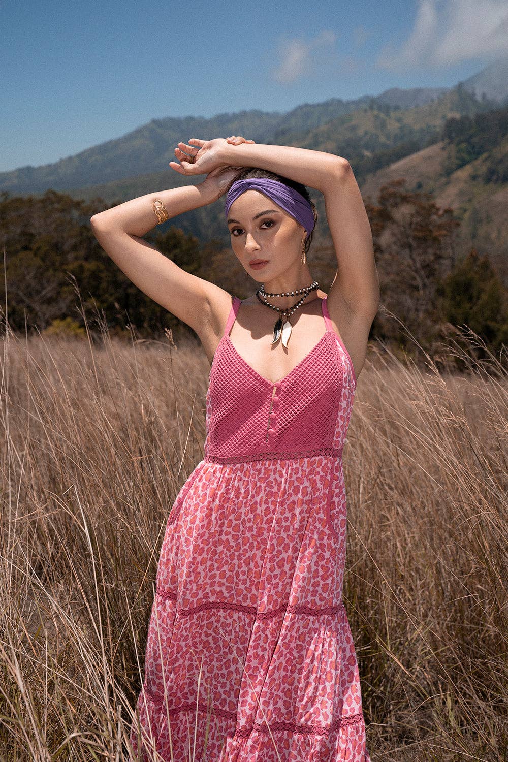 Jasmine Strappy Dress - Magenta