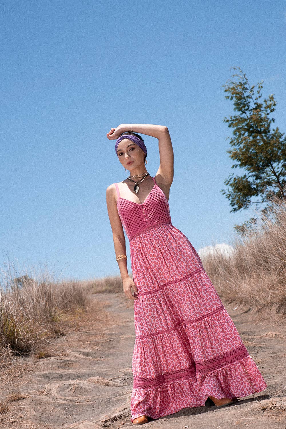 Jasmine Strappy Dress - Magenta