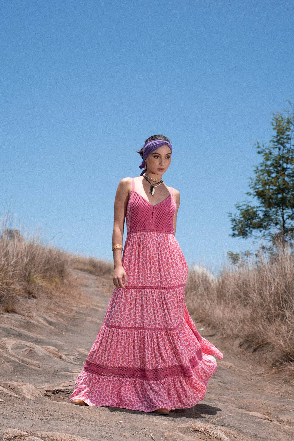 Jasmine Strappy Dress - Magenta